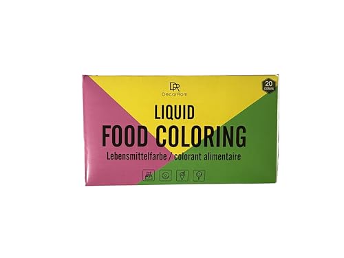 Lebensmittelfarbe - 20 Farben x 10ml Flüssige Konzentrierte Lebensmittel Farben für Kuchen Dekoration, Backen, Kekse, Macaron - Zuckerfrei Food Coloring für Getränken, Tortendeko, DIY Slime, Osterei