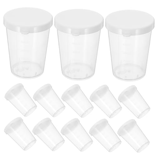 SOLUSTRE Lab Specimen Cups 20pcs Measuring Cups Leakproof Lid for Dosing Container Urine Collecti