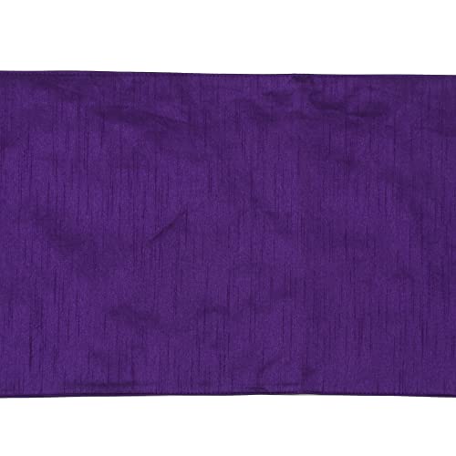 Image of E-EZRA Premium Raw Silk Table Runner for Centre Table / Coffee Table / 4 Seater / 6 Seater Dining Table (72 Inch, Purple)