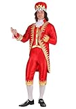 Royal King George Costume For Men | Jacket With Sewn In Vest, Pants, Cravat, & Hat | Historical Hamilton Outfit