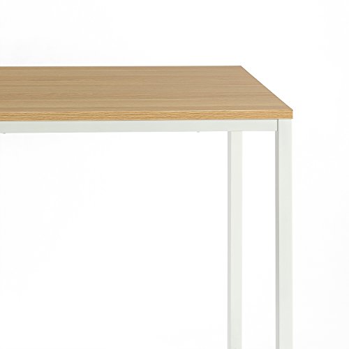 Image of Zinus Jennifer 47 Inch Computer Workstation, Office Desk - White Frame & Natural Top