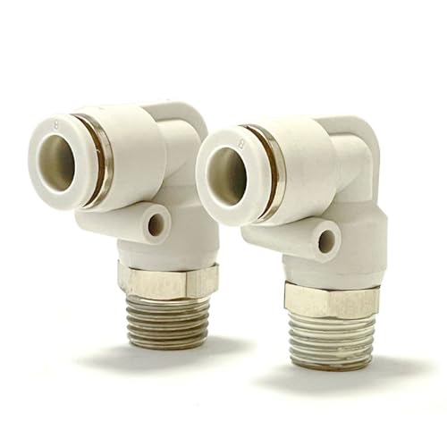 Conector rápido neumático PL6-03 de codo en ángulo recto para mangueras de aire de cobre blanco 4