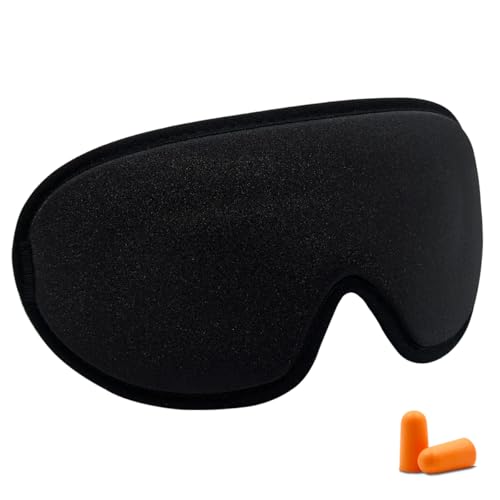 Accesorios, Sports Antifaz para dormir, el antifaz OIOSEN con diseño 3D para mujeres, hombres, súper suave y bloqueo de la luz 100% y con forma en 3D (Negro)