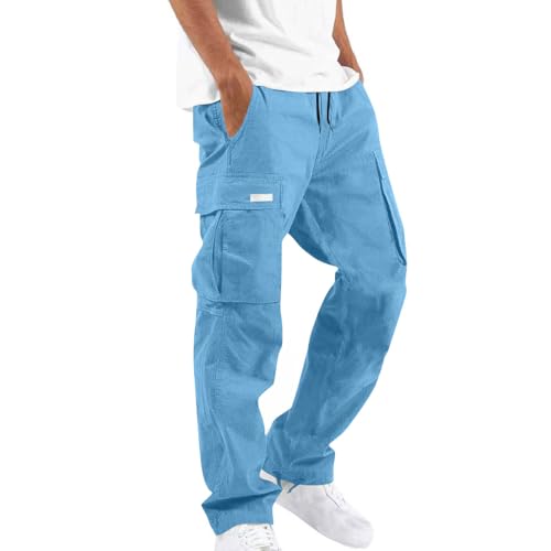 Cargo Joggers Men Elastic Waist Drawstring Mens Pants Trousers with Pockets Cargo Sweatpants