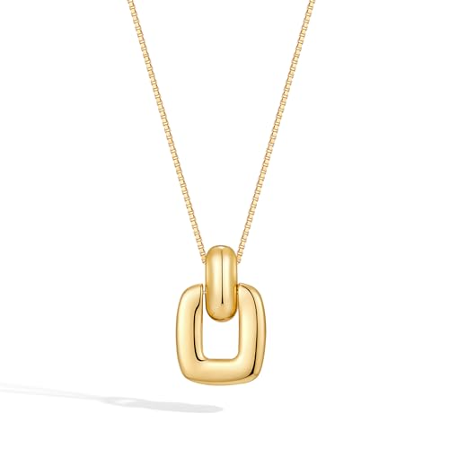 HESSAWELL Gold Pendant Necklace for Women Dainty Gold Statement Necklace for Fashion Jewelry