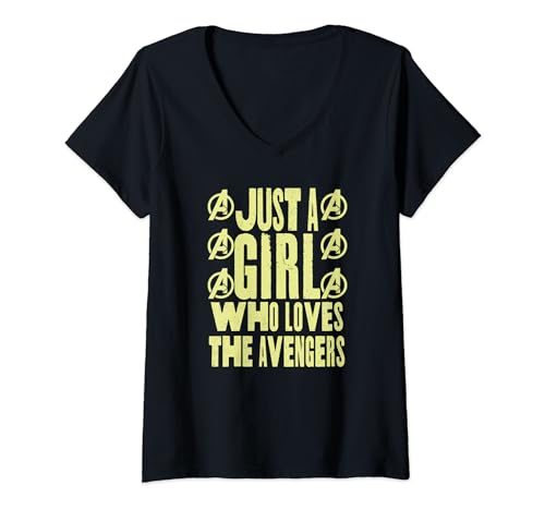 T-shirt col V The Avengers Just A Girl style classique coton