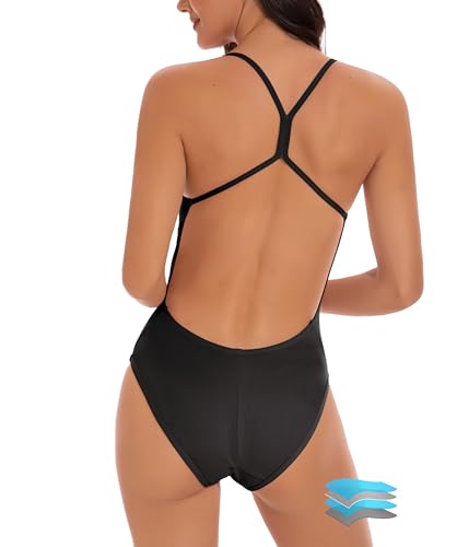 Beautikini Period Swimwear Women One Piece Menstrual Swimsuit Leakproof Racerback Athletic Bathing Suit for Teens Girls
