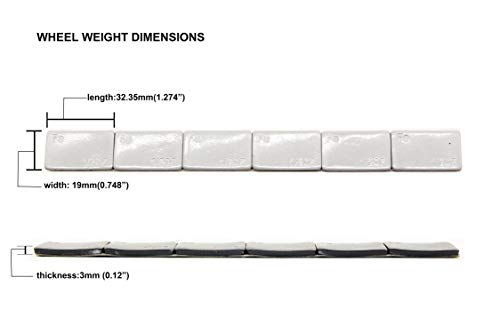ACCRETION 1/2 Oz, 0.5 Oz, 90oz(180pcs), Grey, Wheel Weights (Lead Free). USA Made White Tape, Easy to Peel. Low Profile, 5.6 Lbs.