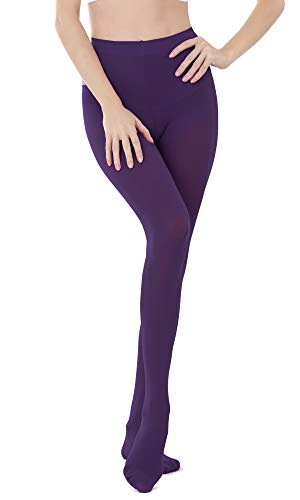 Image of HeyUU Women's 80D Ultra Soft Opaque Tights, High Waist Solid Color Footed Pantyhose with 29 Colors