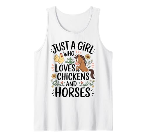 Solo una chica que ama el pollo & Caballos Granjeros Mujeres Camiseta sin Mangas