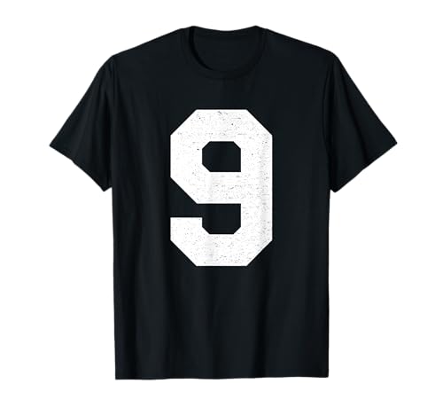 Camiseta número 9 Athletic Varsity Sports, 9º cumpleaños Camiseta
