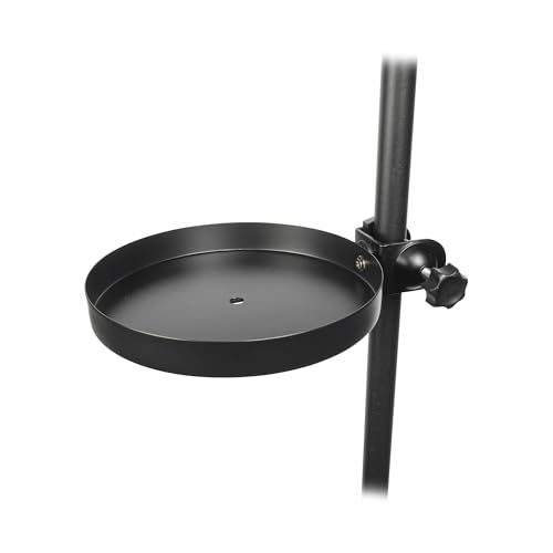 Yequandec Black Metal Rounded 7.87inches Storage Plate Clamp-On Floor Lamp Space-Saving Organizer Home Decor Tool-Free Installation Retro Style