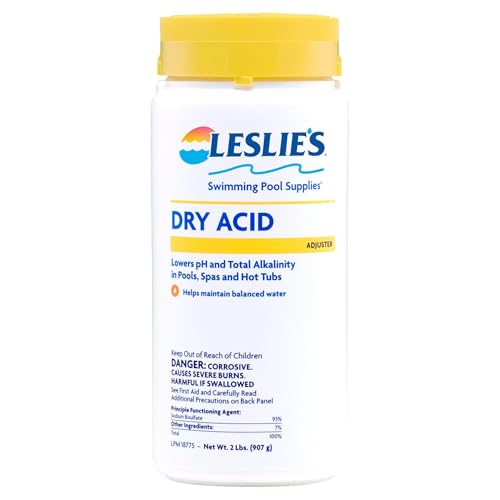 Leslie's Dry Acid pH Down for Swimming Pools, Spas, and Hot Tubs - Reduces pH and Total Alkalinity Levels - Safe On All Surfaces - 2 Pounds