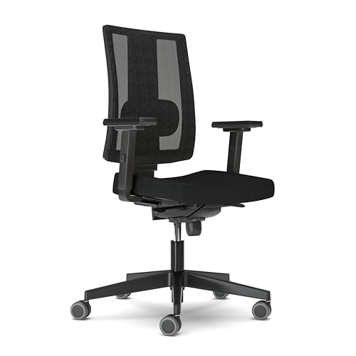 Preisvergleich Produktbild Nowy Styl Bürostuhl Navigo, Drehstuhl, Arbeitsdrehstuhl, Synchronmechanik, Schiebesitz, 3D Armlehnen, Netzrücken, ergonomisch, schwarz