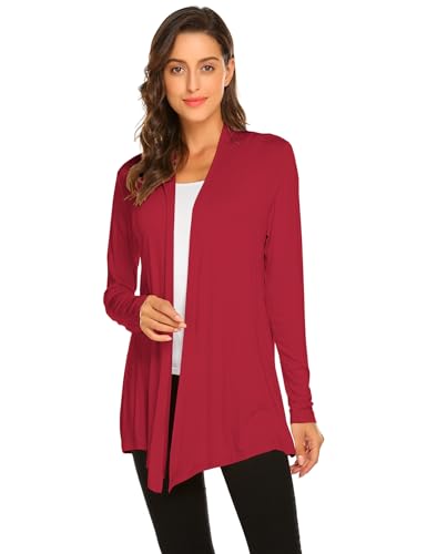 Image of Newchoice Womens Casual Lightweight Long Sleeve Cardigan Soft Drape Open Front Fall Dusters (S-3XL)