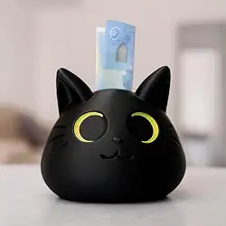 Cofre Decorativo Formato Gato para Moedas e Dinheiro, Cofrinho Kitty