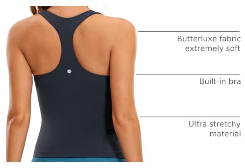 Image of CRZ YOGA Butterluxe Racerback Tank Tops | Light Support, Built in Bra, Removable Pads, Yoga, Extremely Soft, Scoop Neck, for Women