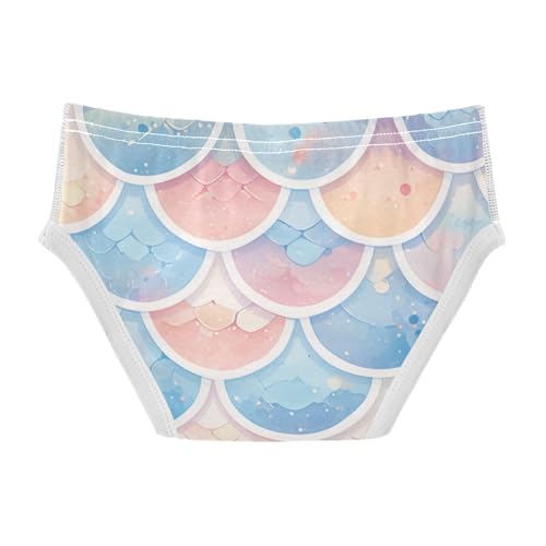 KLL Mermaid Scales Watercolor Fish Little Boys Cotton Briefs Underwear Breathable Children Undies2
