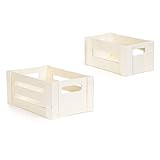 Darice 30041917 Unfinished 2 Pack Wood Crate, Natural