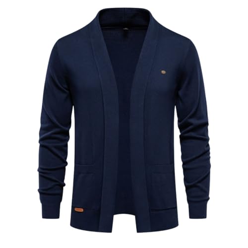 Kinkia Men's Open Front Cardigan Sweater Casual Slim Fit Long Sleeve Lightweight Knit Cardigan Sweaters