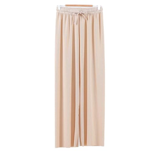 WEAREWE Women's Summer High Waisted Loose Wide Leg Long Casual Pants Summer Ice Silk Pants Home Pants