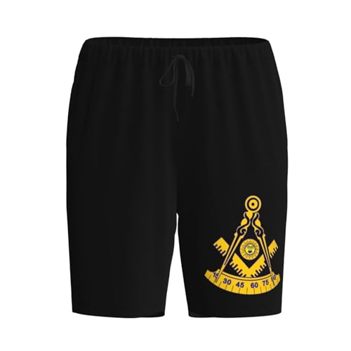 Freemason Past Master Pajama Shorts for Men, Men's Pajama Bottoms, Sleepwear for Summer2