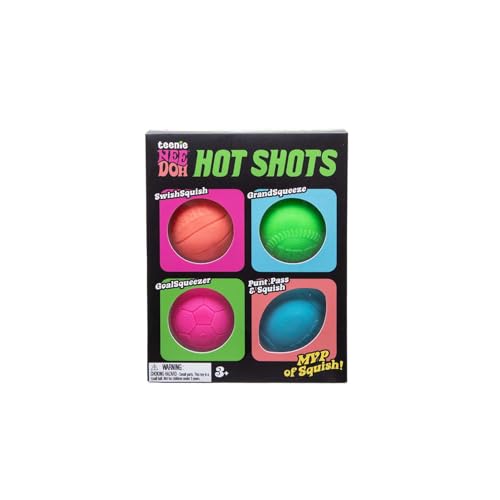 Schylling NeeDoh Hot Shot Teenie Needoh 4 Pack - Sensory Squeeze Toy - 1.5" in Diameter - Colors May Vary image 9