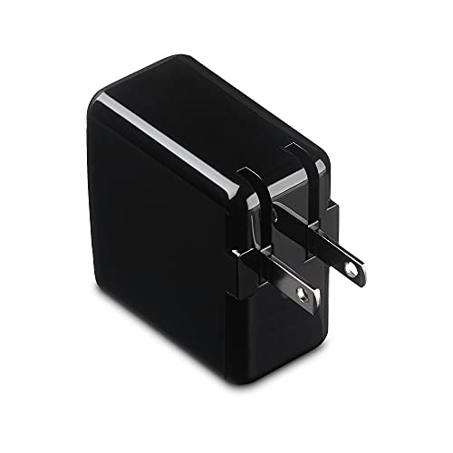 Image of Amazon Basics 24W Two-Port USB-A Wall Charger for Multiple Devices, Space-Saving Design, 12W 2.4A per Port, for iPhone 16 /15 /14 /13 /12 /11 /X, Samsung, and More, Black