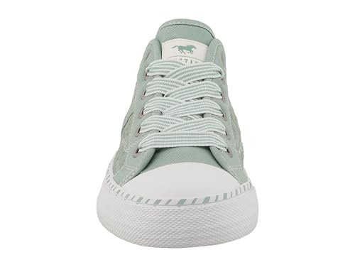 MUSTANG Damen Low-Top Sneaker, Frauen Halbschuhe,schnürer,straßenschuhe,Strassenschuhe,Sportschuhe,Freizeitschuhe,Türkis,40 EU
