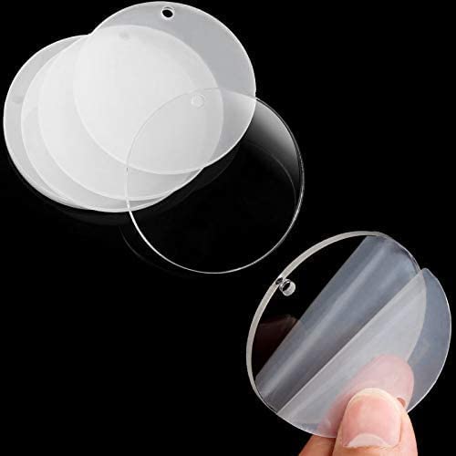 Image of Anistuff Clear Round Acrylic Keychain Blanks - 3mm Transparent Circle Discs for Crafting and Vinyl