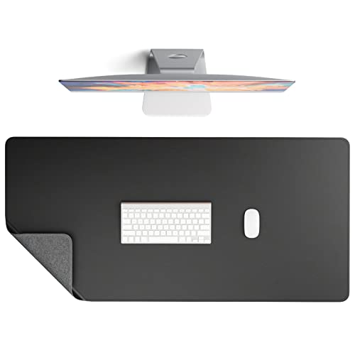KTRIO - Alfombrilla de escritorio grande de doble cara, 90 x 43 cm, impermeable, para oficina, para ordenador portátil, teclado, color negro Cover