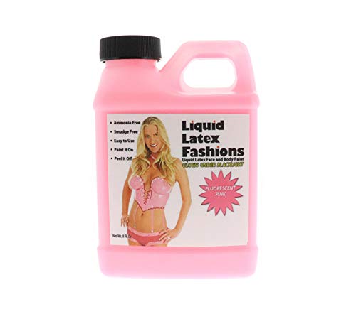 Liquid Latex Fashions - Ammonia Free Halloween Fluorescent Pink Body Paint, Ideal for Artwork, Theater, Parties, School Plays, Cosplays and Concerts- 8 oz