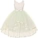 Little Girls V Neck Satin Bow 3 Layer Tulle Flowers Girls Dresses
