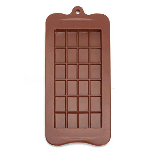 TAJ Bar Shape Chocolate Mold Silicone Mold Fondant Molds 3D Candy Bar Mould Cake Decoration Tools Kitchen Baking Accessories Ideal for Chocolate and Cake Decoration (1 Piece), Brown