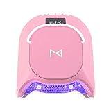 M - GlowPro Professional Hybrid 86W Wireless Rechargeable UV LED Nail Curing Lamp Cordless Nail Dryer for Gel Nails, Manicure, Pedicure (Pink)