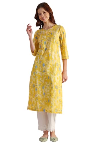 Image of W for Woman Pink Bold Geometric Printed Pure Cotton Straight Kurta