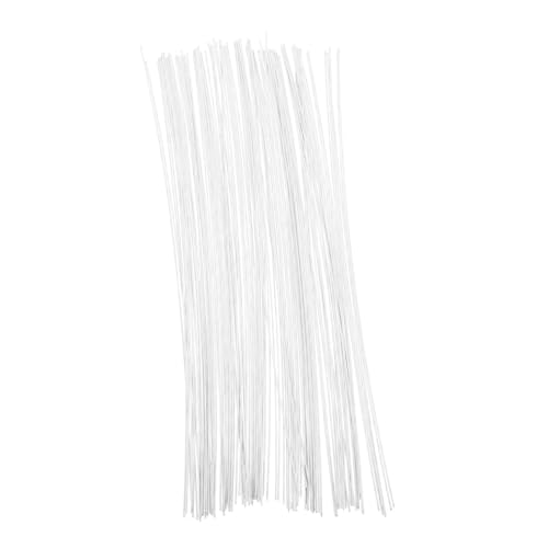Gogogmee 100pcs White Paper Wrapped Floral Wire for Flower Arrangements Durable Artificial Flower Wire for Crafting Bouquets Wreaths and DIY Floral Designs Versatile