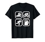 Ciclo di nuoto corsa e birra Triathlon Maglietta