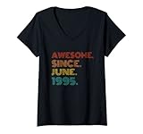Photo Gallery donna awesome since june 1995 28th birthday 28 years old vintage maglietta con collo a v Photo Gallery donna awesome since june 1995 28th birthday 28 years old vintage maglietta con collo a v
