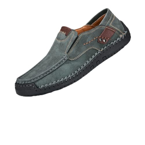 Enjeer Orthopedic Walking Shoes Mens, Ideacloth Shoes Men's Handmade Genuine Leather Waterproof Slip-On Loafers