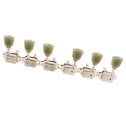 Guitar Tuning Pieces 3R3L 15:1 Ratio Semi Closed Vintage Style Machine Heads Tuners Tuning Pegs Keys For Acoustic Electric Guitar(Nickel)