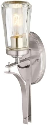 Minka Lavery 2301-84 Poleis Vanity Bath Light, 1-Light, 60 Total Watts, 5.5-in H x 16-in W, Brushed Nickel