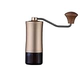 DANNMPX Kaffeepresse Manuelle Kaffeemühle Mit Konischem Mahlwerk Aus Edelstahl, Verstellbarer Mahlgrad, Handgemahlene Kaffeebohnenmühle Karaffe(Gold)
