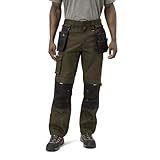 Caterpillar H2O Defender Water Resistant Work Pants for Men with Reinforced Knees, Bellowed Cargo Pocket and Tool Bags, Dark Earth/Black - 36W x 30L