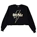 Harry Potter Foliendruck Lightning Bolt Damen geerntete Sweatshirt Schwarz S | Hogwarts, Geschenkidee für Frauen, Damenmode Crop Top