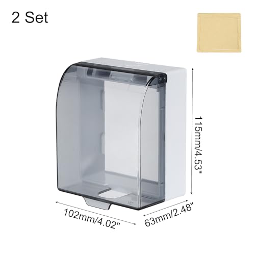 Cache-prise étanche type 86 sourcing map noir transparent en lot de 2 - 3