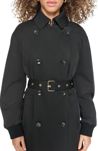 KARL LAGERFELD Paris Women's Outerwear Trench, Black, Large