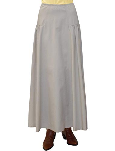 BABY O Women's Modest Bottom Long A-line Maxi Ankle Length Cotton Twill Skirt
