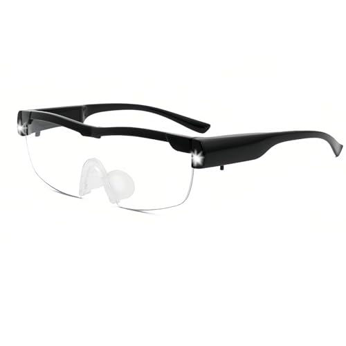 Magnifying Glasses for Hobbies, Reading Wearable Glasses with 2 LED Lights Magnify Sight Spectacles for Hobbies Jewellers Elderly Close Work Reading