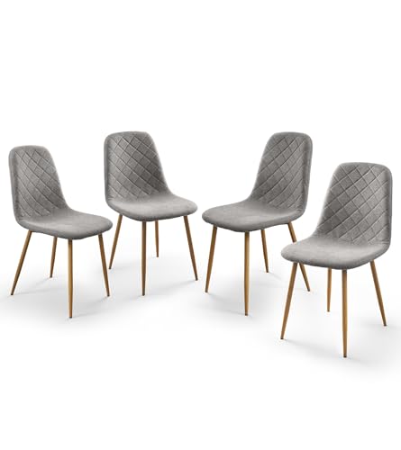 Sillas Comedor Pack 4 Gris Tapizada Marca Home Heavenly